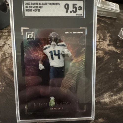 DK Metcalf 2023 Donruss Clearly Night Moves Case Hit SGC 9.5, Rare!!!!!