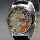 CLA'd *1972y [N MINT] Vintage SEIKO Lord Matic 5606-7230 LM 36mm UKIYOE AT Watch