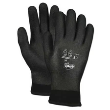 Mcr Safety N9690fcm Coated Gloves, Acrylic Terry/Nylon Lining, Black, M ( 8 )