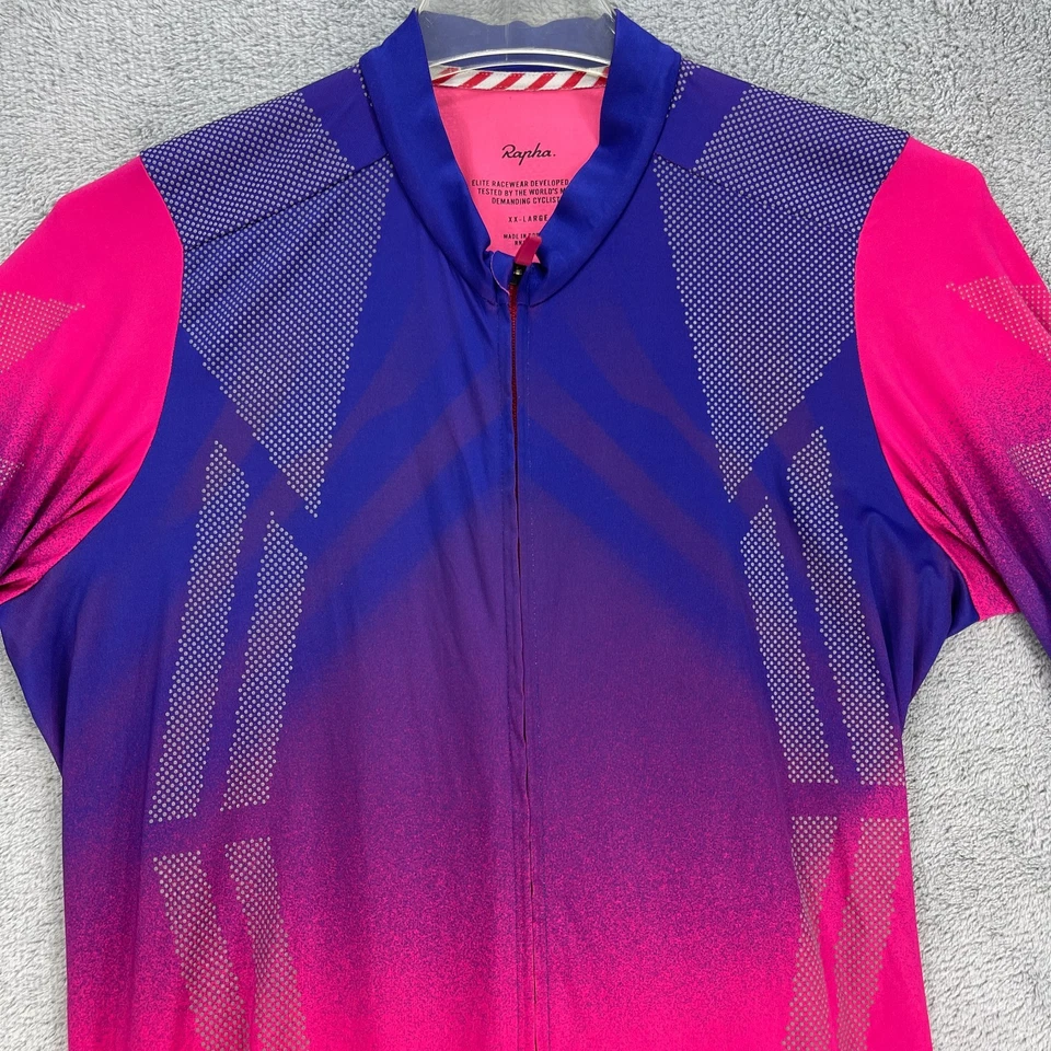 Rapha Pro Team Cycling Skinsuit 2XL Purple Pink Black Aero Speed Suit One Piece - Image 2 of 4