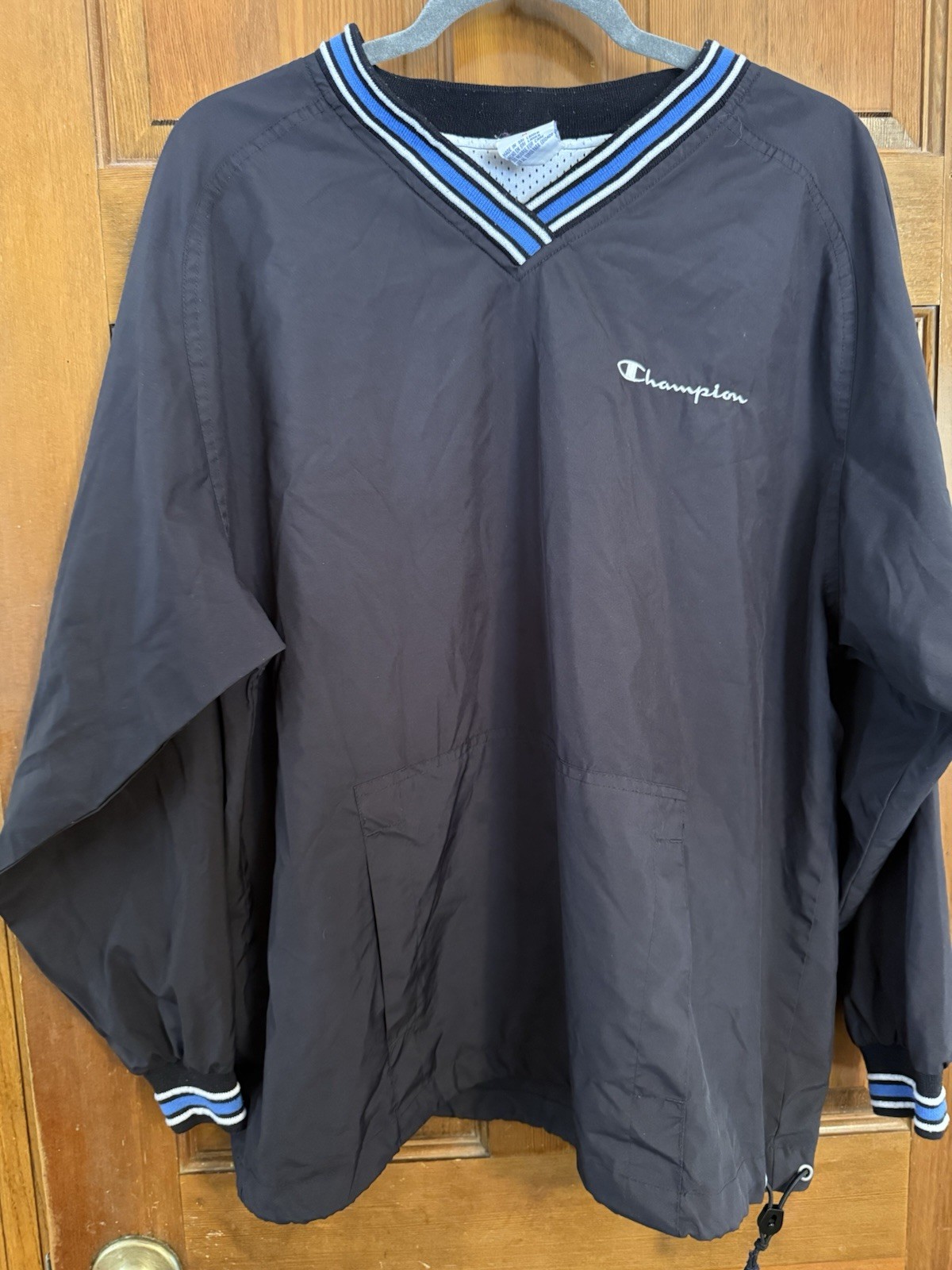 Champion Men V Neck Pullover Solid Blue Size M Wi… - image 1