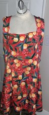 🍋 Vince Camuto Womens Plus Size Fit & Flare Dress Orange 20 W sleeveless citrus