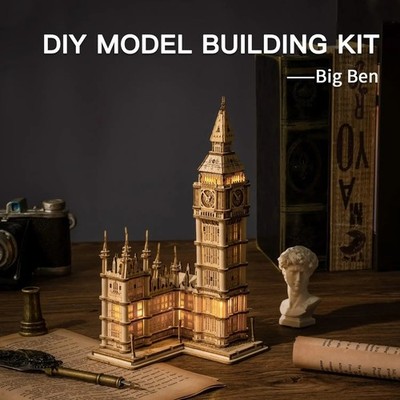 3D Wooden Puzzle Big Ben London Clock Tower DIY Model Kit Gift Decor Adults Kids