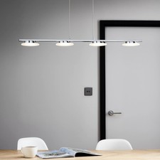 LED Ceiling Light Pendant 4 Way Multi Arm Hanging Bar Kitchen Warm White Chrome