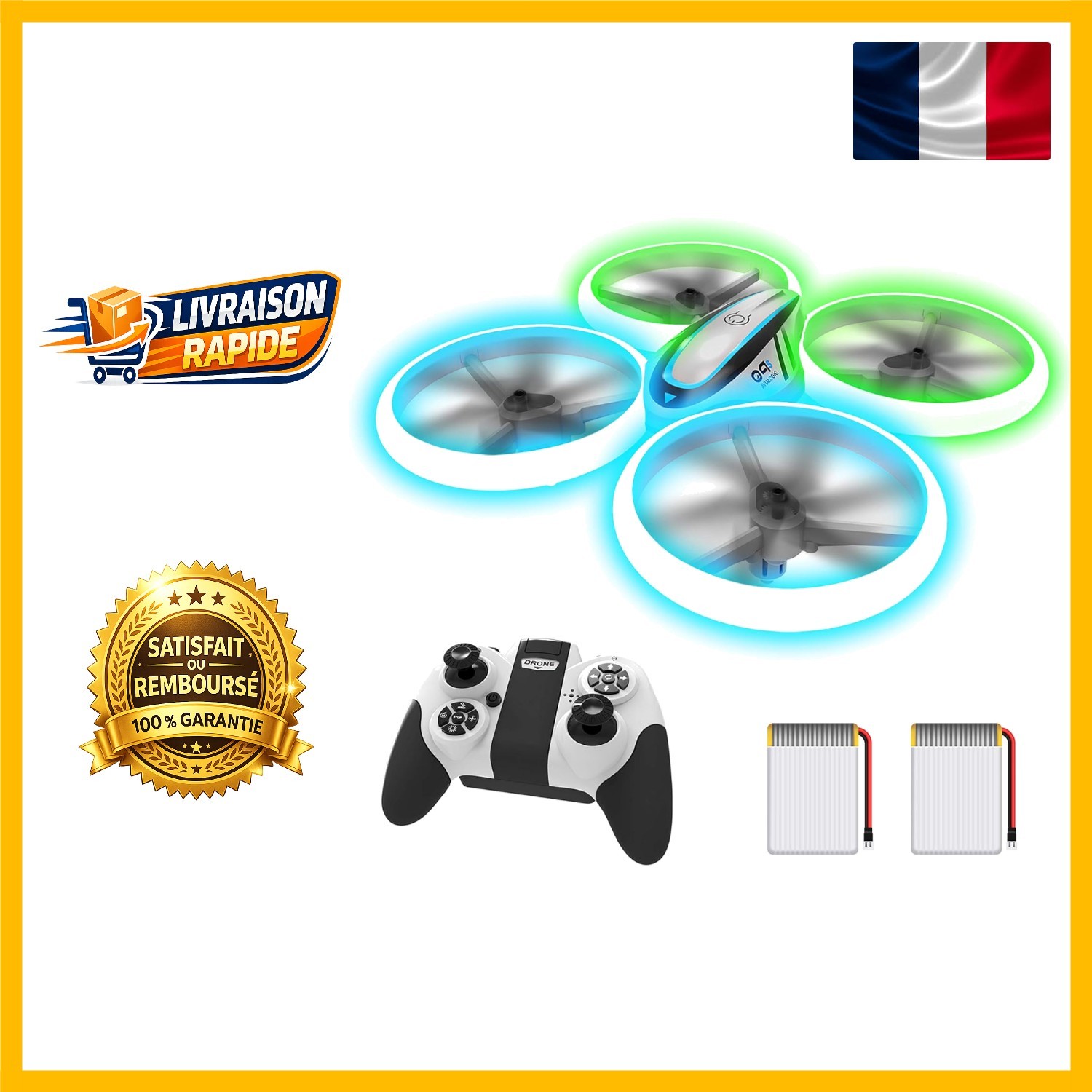 Drone Enfant Q9s Mini Quadricoptère LED Autonomie Prolongée