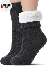 Slipper Socks for Women with Grippers Non Slip, Sherpa Lined Slipper Socks