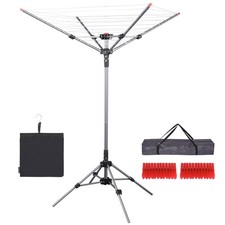 Portable Umbrella Clothesline, 82 Feet Rotary Drying Rack with Adjustable Hei...