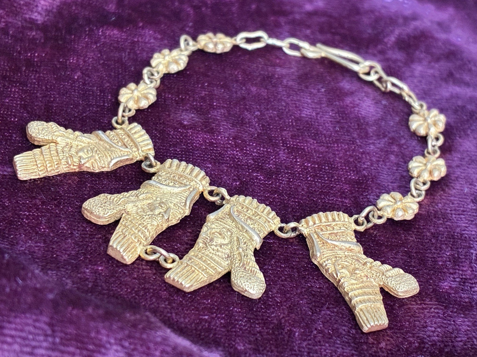 18K Solid Gold Authentic Ancient King Bracelet 7.… - image 8