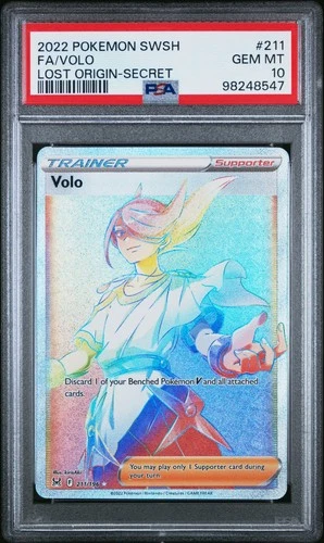 PSA 10 - SWSH Lost Origin - Volo - 211/196 - Hyper Secret Rare