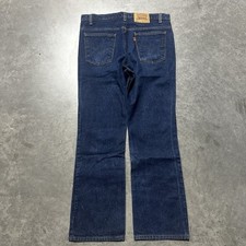 Vintage Levis 517 Jeans 36-32 USA Made 90s Dark Wash Bootcut Blue Orange Tab