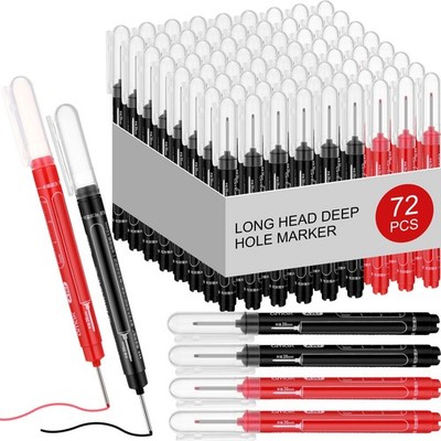 MotiMind 72-Pcs Deep Hole Marker Set, Long Nib, Waterproof, Multi-surface