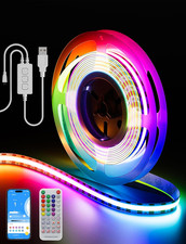 PAUTIX RGB Smart IC USB LED Light,5V RGB COB LED Strip USB Powered,Ul-Listed Mul