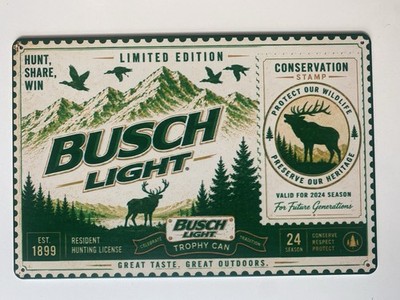 Busch Light Trophy Can Sign - Hunting Fishing - Busch Beer -