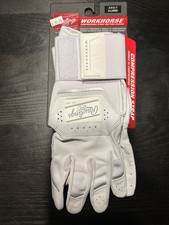 Rawlings White/White Workhorse Compression Strap Batting Gloves Adult XL NWT