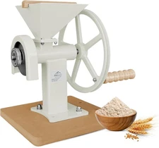 Manual Hand Grain Mill White | Heavy-Duty Hand Operated Food Grinder for Wheat,