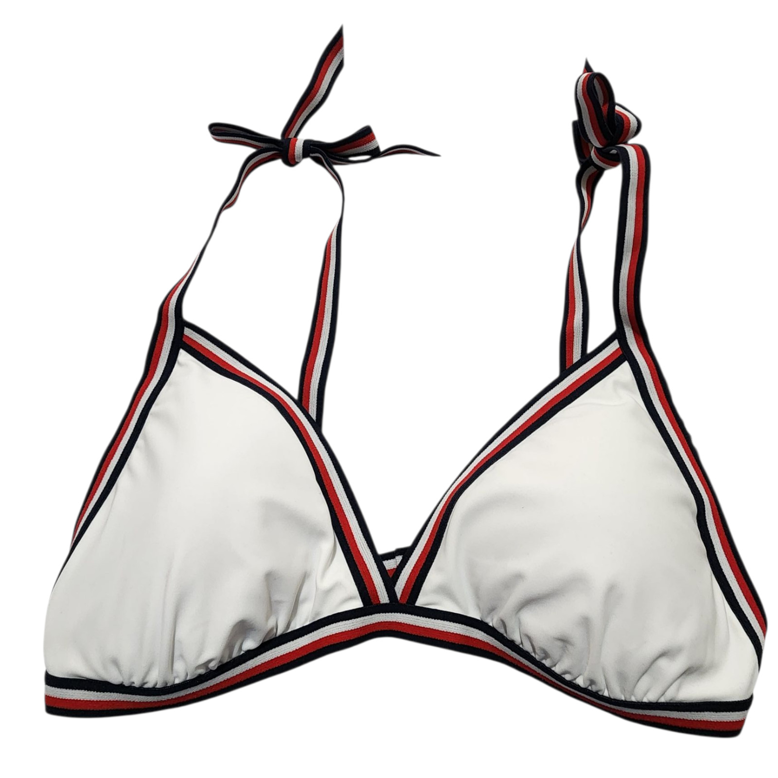 Tommy Hilfiger Women's Triangle Padded Bikini Swimsuit White Size L thumbnail 4