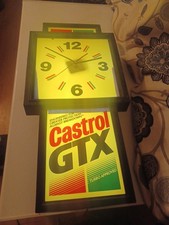 ORIGINAL VINTAGE 1960's CASTROL GTX MOTOR OIL GARAGE CLOCK,RARE