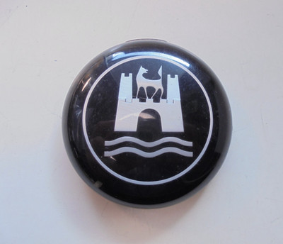 Hupenknopf mit Wolfsburg-Wappen schwarz silber VW Käfer Karmann 59 - 71 NOS