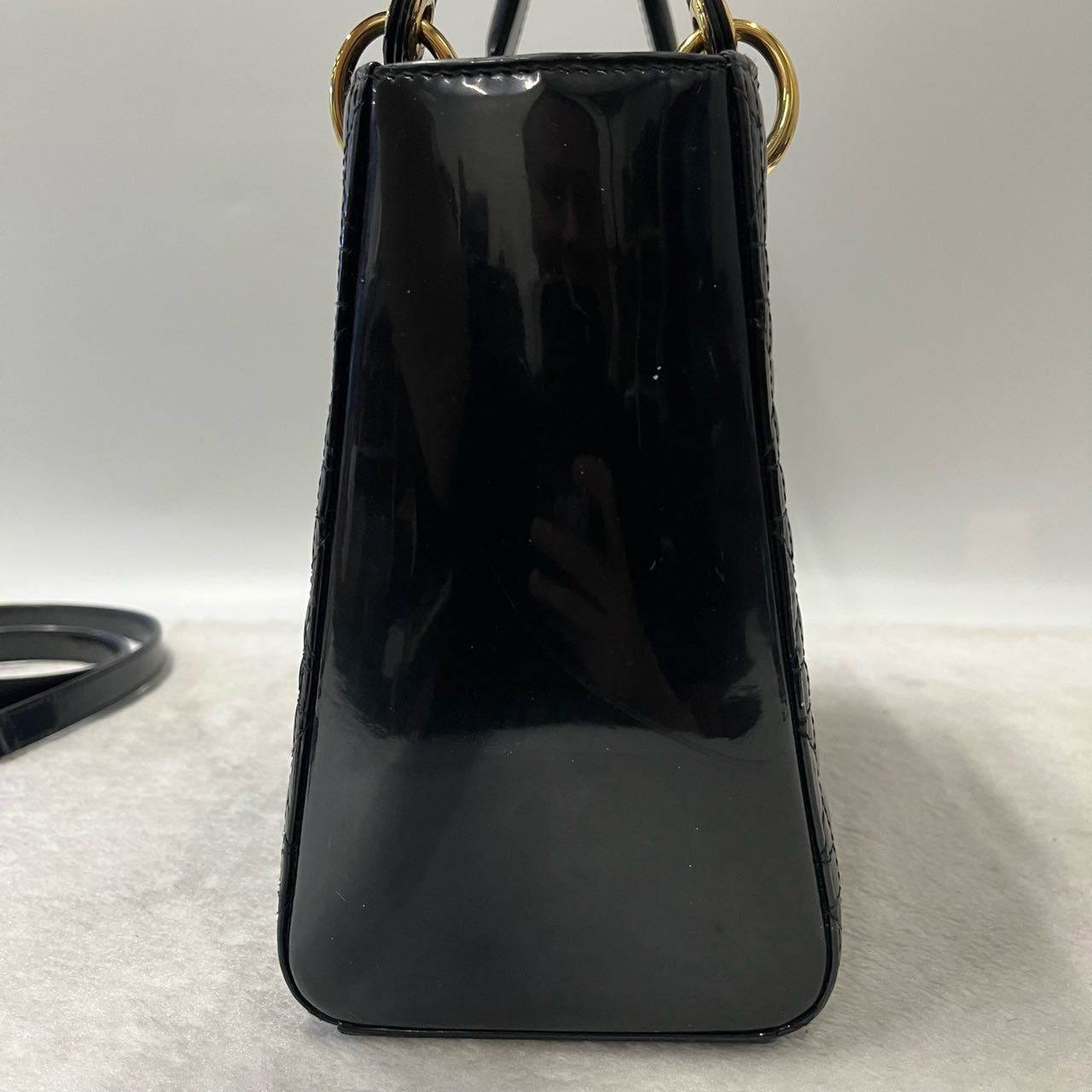 Dior Lady Dior Medium Black Leather Cannage Bag Gold Hardware Very Good — image 5
