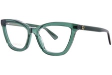 Gucci GG1686O 010 Eyeglasses Women's Green Full Rim Cat Eye 54mm