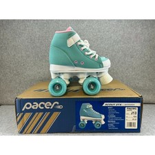 PACER Scout ZTX Quad Indoor-Outdoor Roller Skates  Pads - Wintergreen- Youth 13