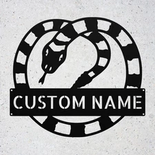 Personalized Snake Metal Sign Custom Reptile Decor Home Garage Wildlife Lovers