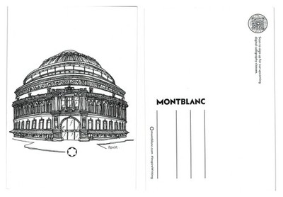 Postkarte - Royal Albert Hall London Linienzeichnung Kunst - unbesendet