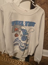 90s Vintage Charlotte Hornets Pullover Crewneck Sweatshirt M White