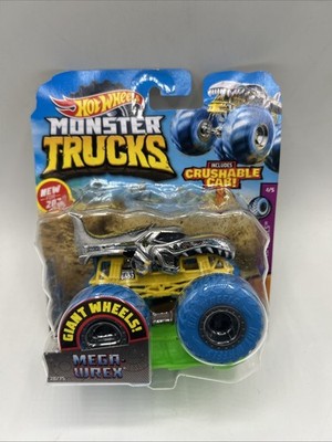 MEGA-WREX Hot Wheels 1:64 Monster Truck DIE CAST Skull Blue Wheels Crush Car
