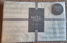 Hotel Collection - Subtle Stripe Cream Pair of Oxford Pillowcases