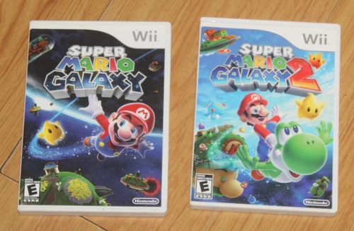 2 Nintendo Wii Games Super Mario Galaxy 1 and 2