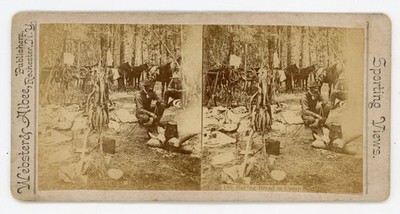 Stereoview Stereoskop Karte Brot backen in Camp Webster & Albee USA
