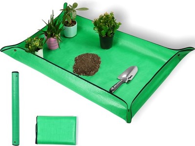 Plant Repotting Mat,Extra Large 2'6 x 3'7 (Rectangular), Green 