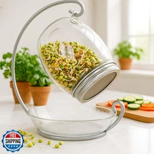 ALCEDIA Premium Sprouting Jar Kit - Unique 30 oz Wide Mouth Sprou