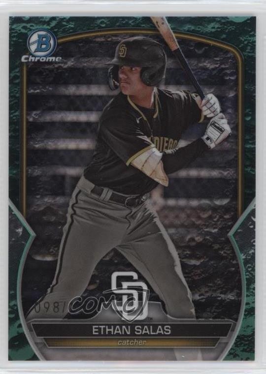 2023 Bowman Draft Chrome Aqua Lunar Crater Refractor /125 Ethan Salas #BDC-1 uk2
