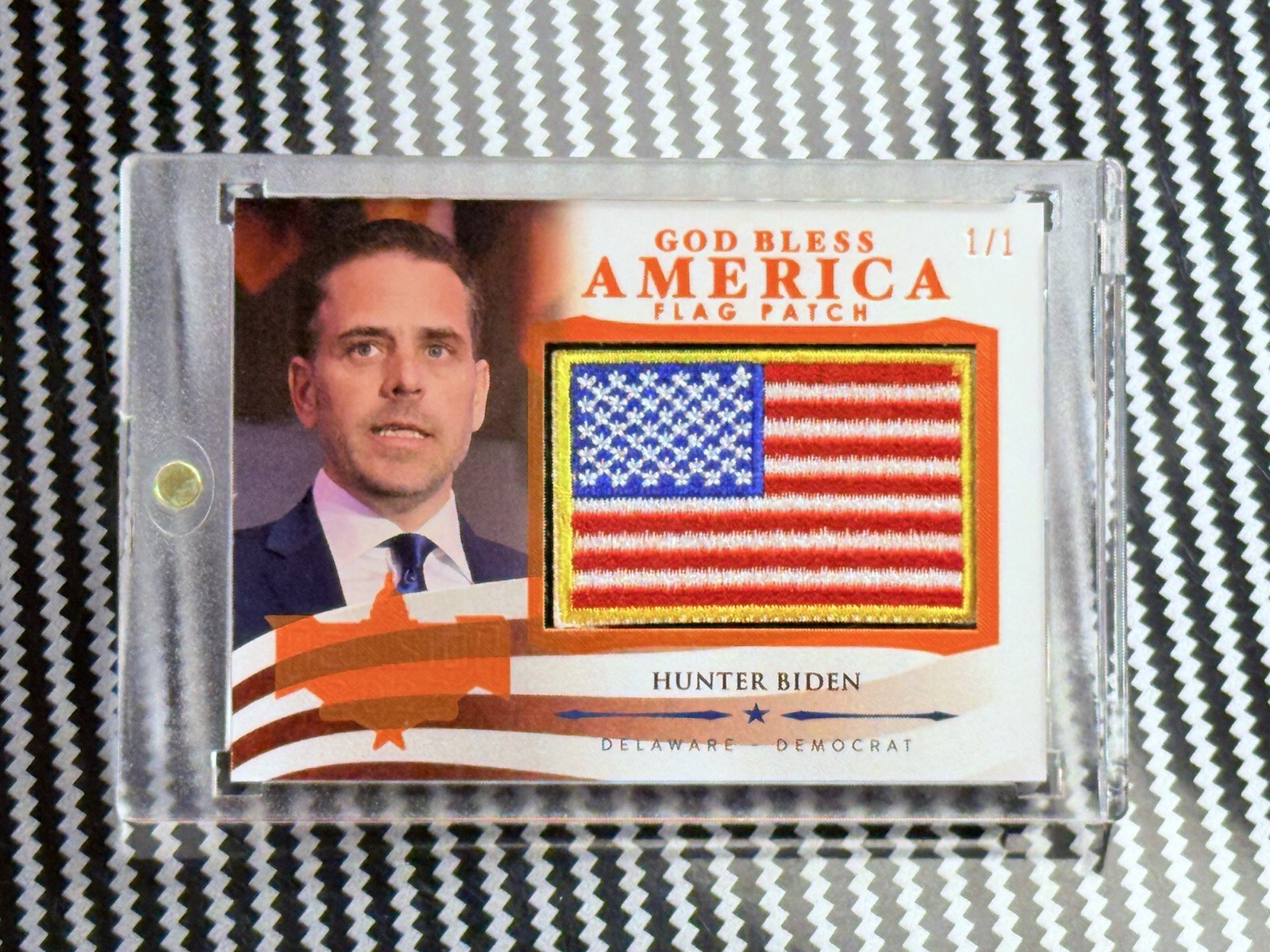 2022 Decision Hunter Biden “God Bless America Flag Patch” Orange #1/1🇺🇸