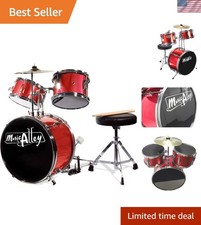 Complete 3-Piece Mini Drum Set for Kids - Throne, Cymbal  Drumsticks Included