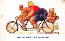 BAMFORTH COMIC POSTCARD TANDEM D TEMPEST  GD PLUS VERY GD