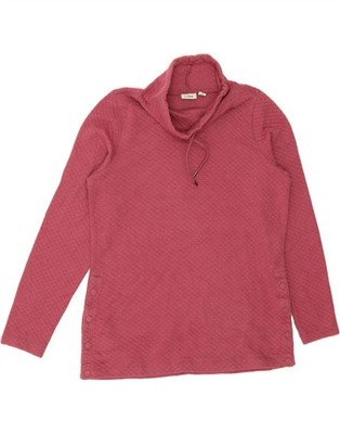 L.L.BEAN Damen Sweatshirt Pullover UK 14 Medium Rosa Polyester AA10