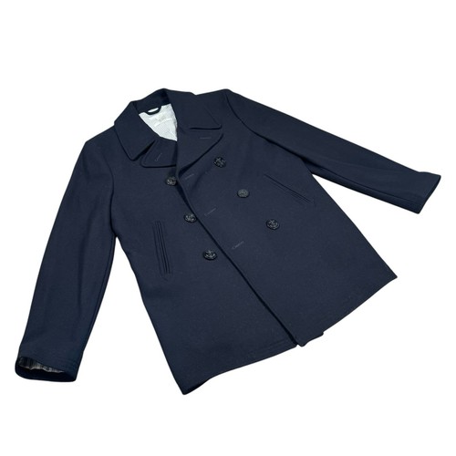 Club Monaco Blue Italian Wool Warm Double Breast Peacoat Jacket Size Medium - Picture 2 of 8