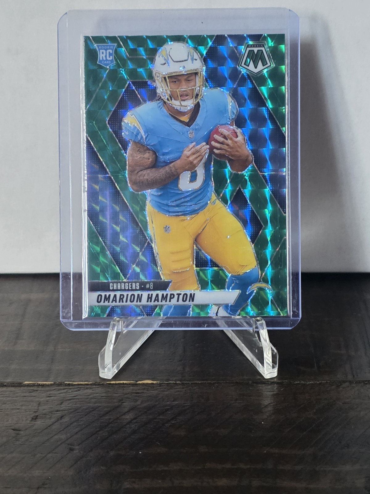 Panini 2025 Mosaic Omarion Hampton Rookie Green Mosaic Prizm #335 Chargers