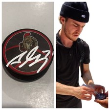 RIDLY GREIG SIGNED OTTAWA SENATORS HOCKEY PUCK W/ CASE COA