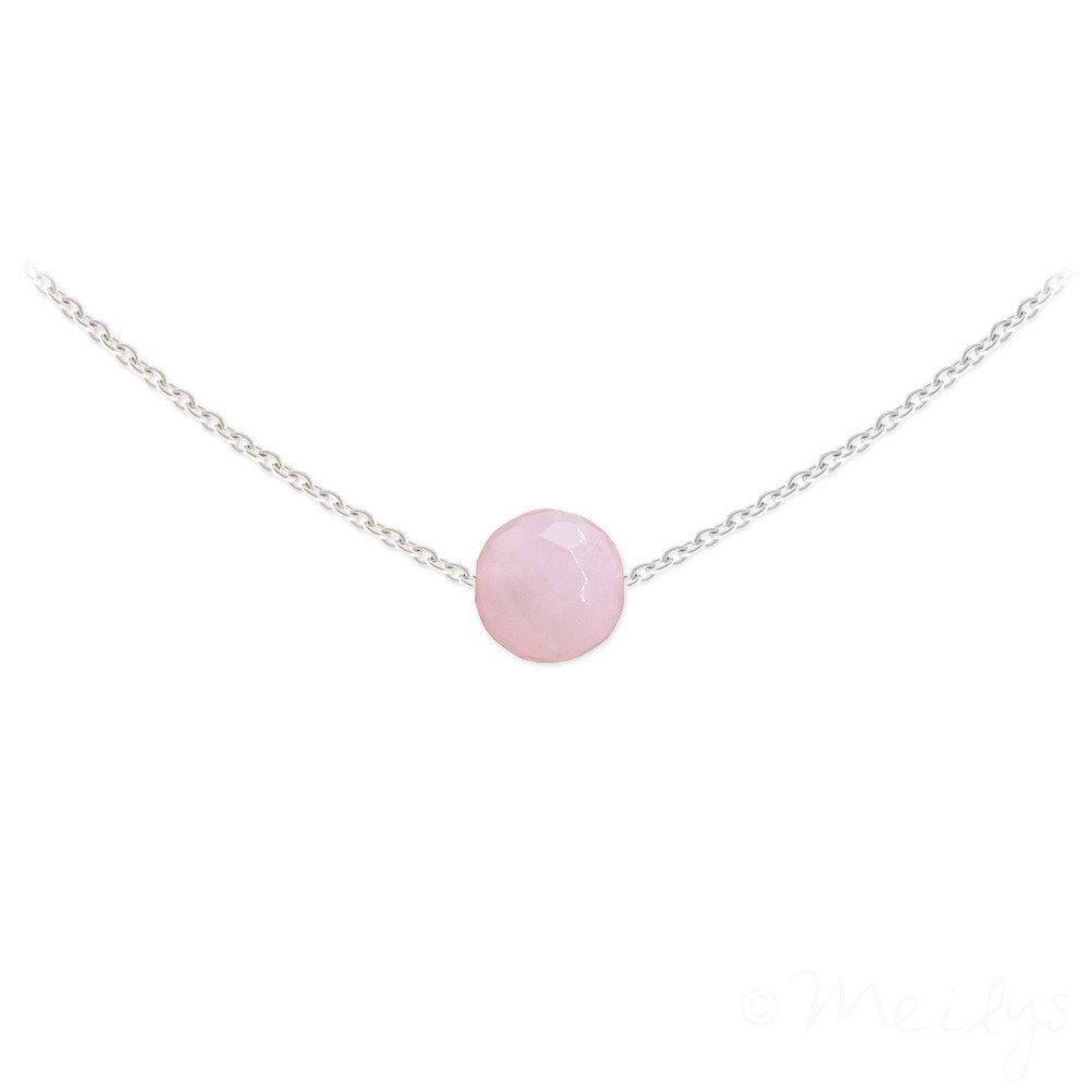 Collier perles cristal facettes quartz en argent massif pour illuminer vos tenues de soirée