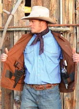 Wyoming Traders Mens Chisum Snap Up Conceal Carry Canvas Ranch Wear Jacket