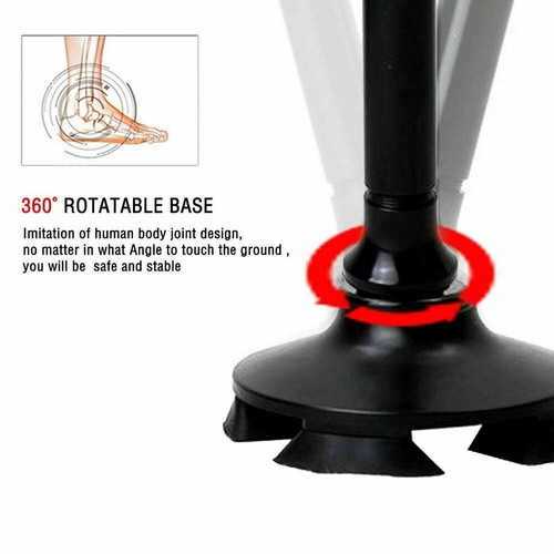 Magic Walking Cane Folding LED Safety Walking Stick 4 Head Pivoting Trusty Base - Picture 8 of 23