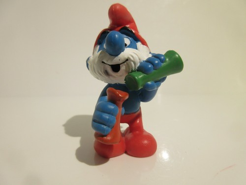 20164 Schleich Schlümpfe: Papa Smurf Mit Labglasses (Orange-Green) Ref. : 1E276 - Picture 1 of 8