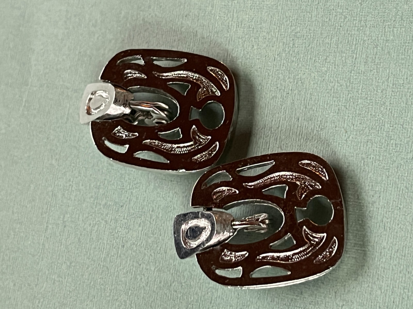 Monet Signed Cut-Out Large Rounded Rectangle Silv… - image 8