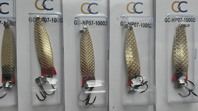 5 x 7g TOBY TOBIX Lachs Hechtköder Spinner in Gold! Top Preis/Leistung! 10002