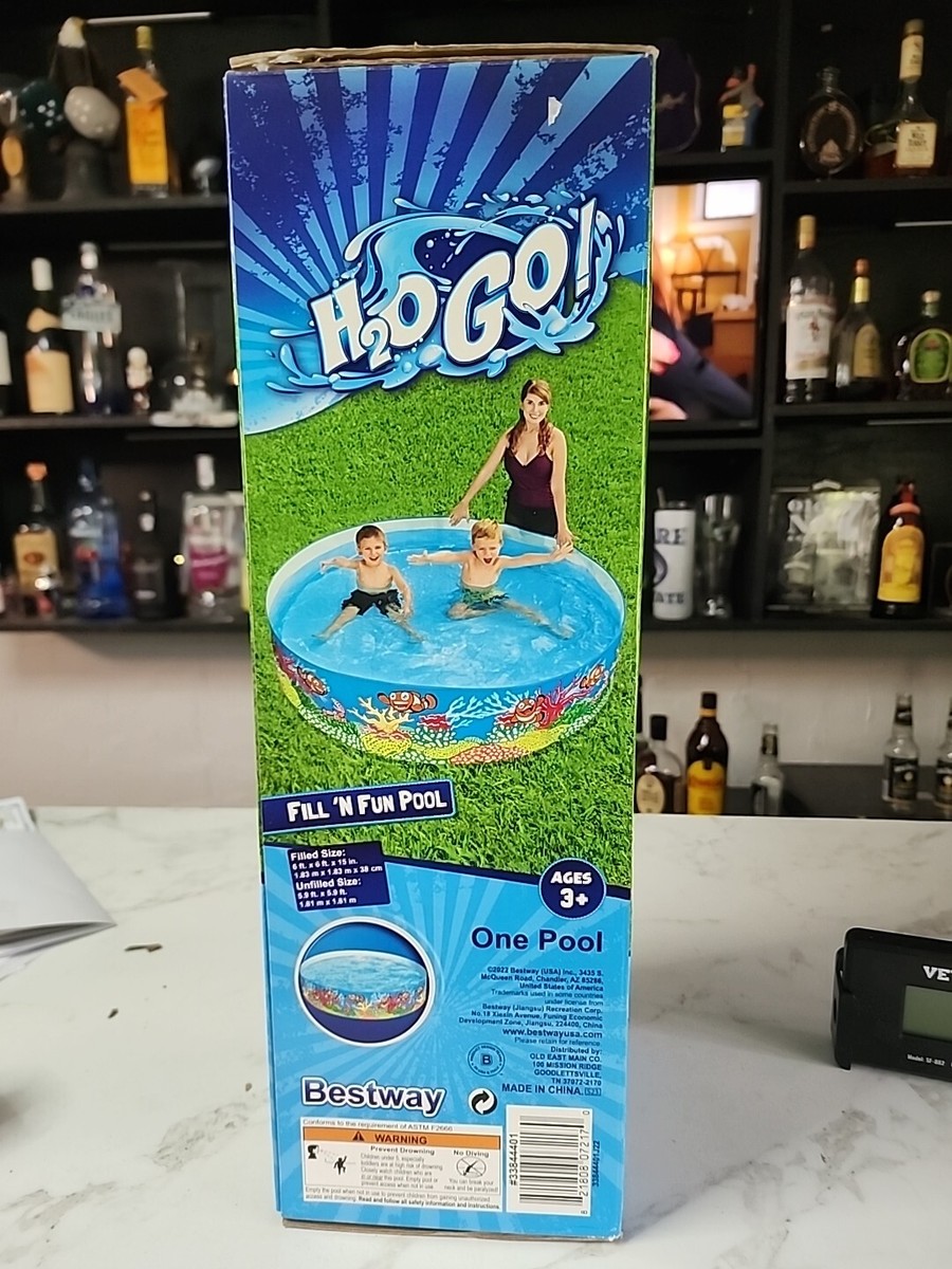 Bestway H2OGO! Fish Sea Life Fill 'N Fun Kiddie Pool 72”x15”-6'x6