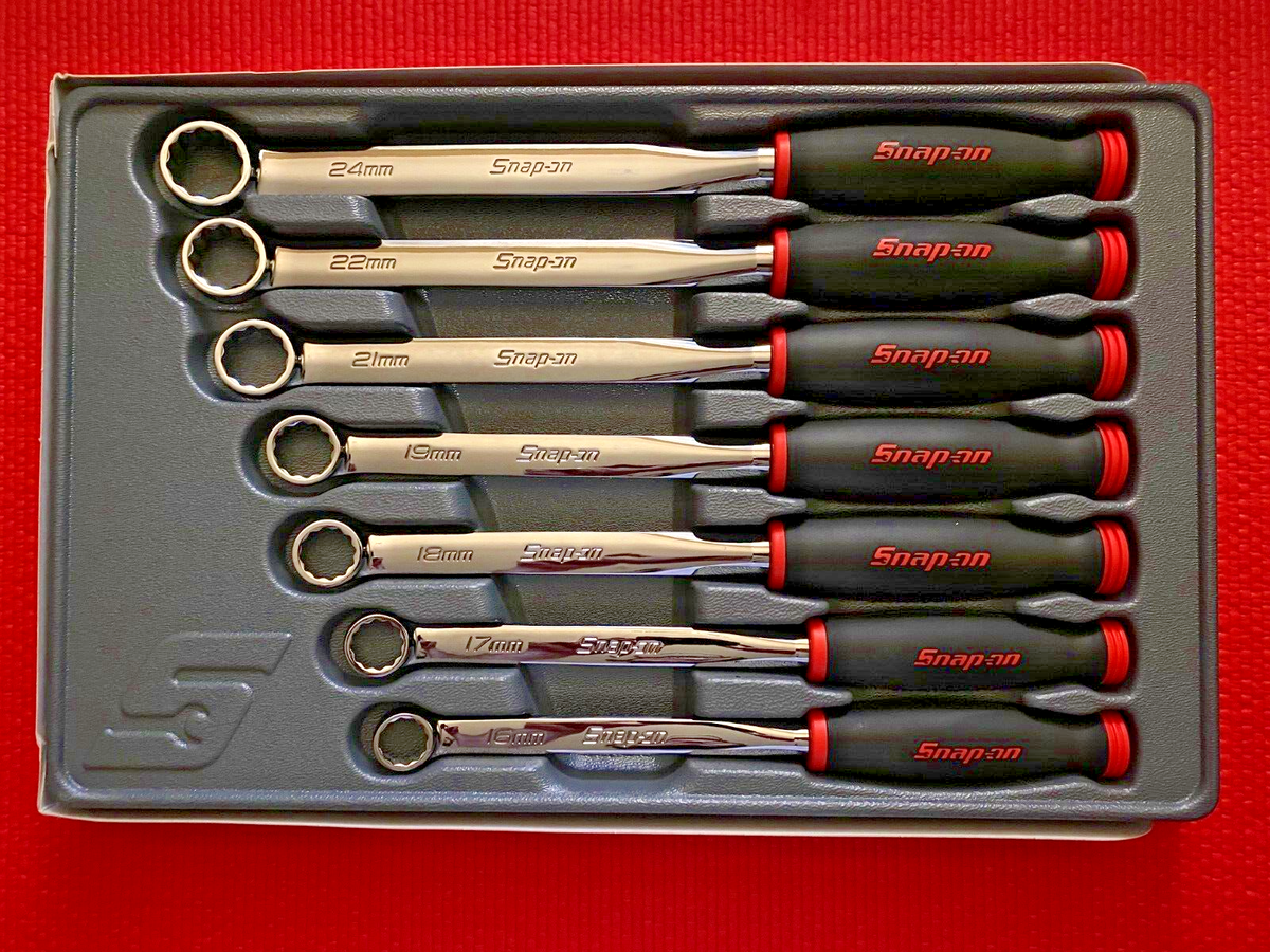 SNAP ON Tools USA NEW 7pc 12pt METRIC Flank Soft Grip Box SNAP ON Tools USA NEW 7pc 12pt METRIC Flank Soft Grip Box